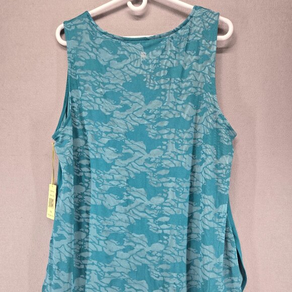Tangerine Women's Flowy Layered Tank Top, Pagoda Blue, Side Slits, XXL, NWT - Picture 3 of 8